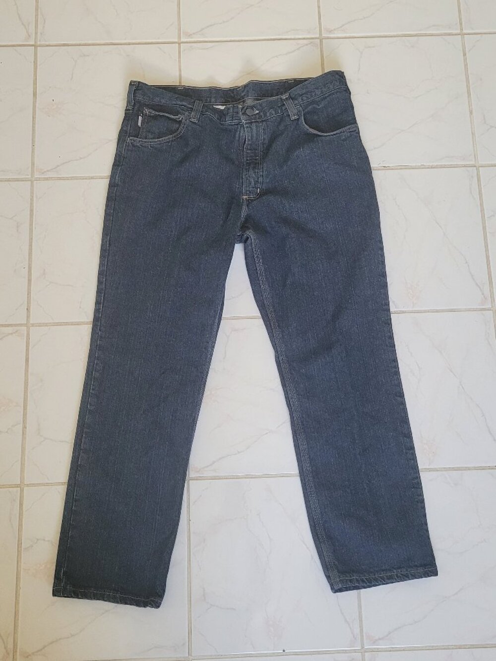 Carhartt FR Flame Resistant Denim Work Pants Men’s 38x32 Dark Blue